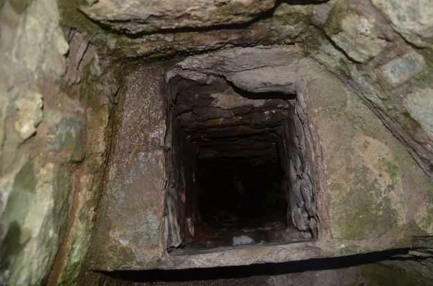 A medieval toilet. The waste just headed out of a hole in the outer wall of the castle. 