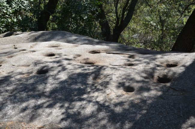 grinding holes at hospital rock, potwisha, Sequoia National Park