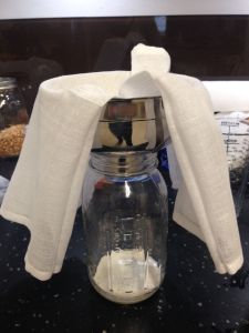 Straining it into the jar... Making mess and extra washing up for myself is a hobby I particularly enjoy... it allows me to feel like a martyr for my children so I particularly enjoy it when the end product is too revolting for anyone to drink.